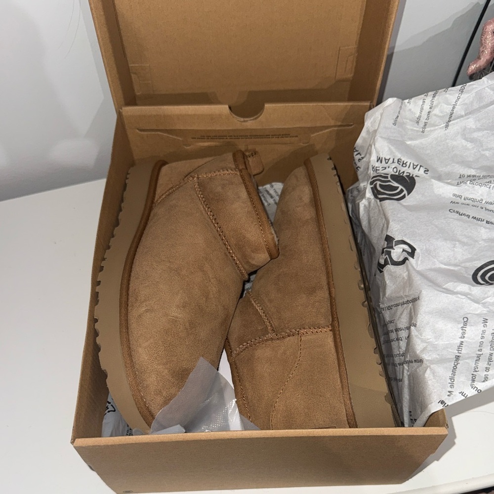 Brand new UGG chestnut ultra mini and Box